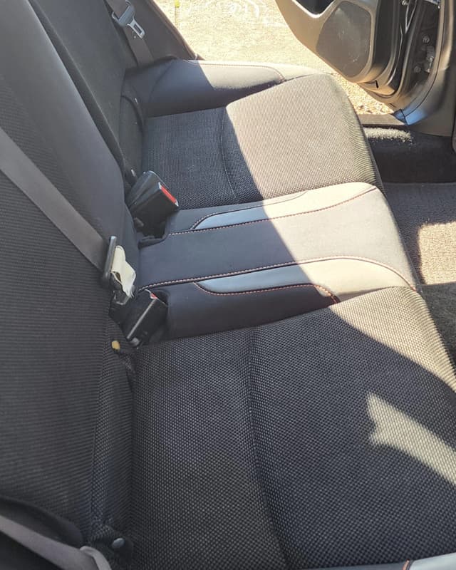 a bench seat after detailing