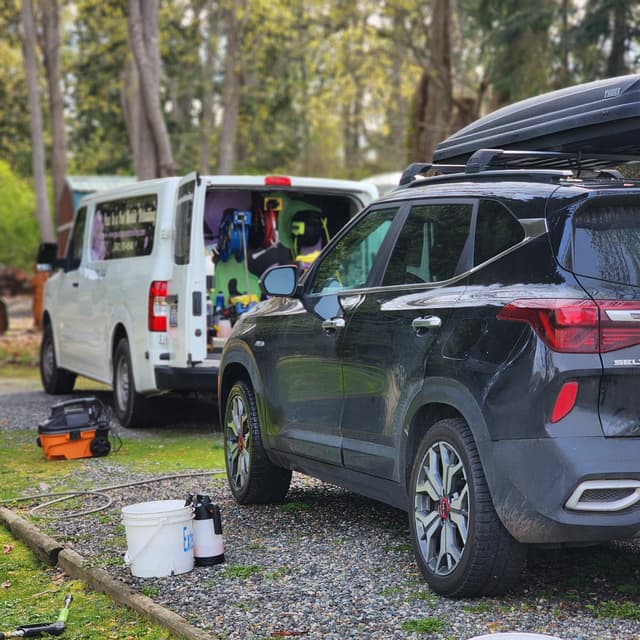 a vehicle exterior before detailing