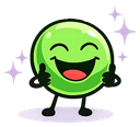 a pea giving thumbs up